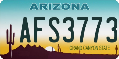 AZ license plate AFS3773