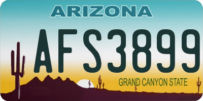 AZ license plate AFS3899