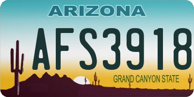 AZ license plate AFS3918