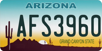 AZ license plate AFS3960