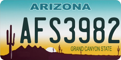 AZ license plate AFS3982