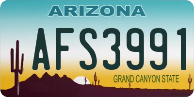 AZ license plate AFS3991