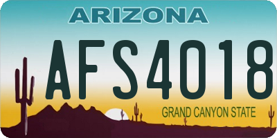 AZ license plate AFS4018
