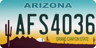 AZ license plate AFS4036