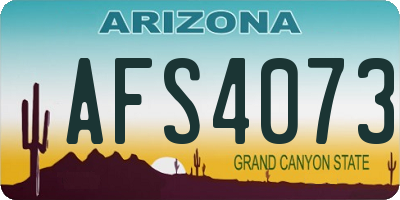 AZ license plate AFS4073