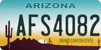 AZ license plate AFS4082