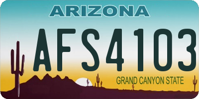 AZ license plate AFS4103