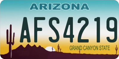 AZ license plate AFS4219