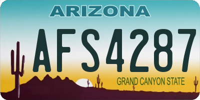 AZ license plate AFS4287