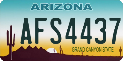 AZ license plate AFS4437