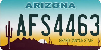 AZ license plate AFS4463