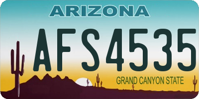 AZ license plate AFS4535