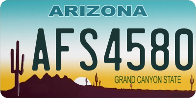 AZ license plate AFS4580