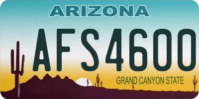 AZ license plate AFS4600