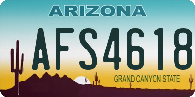 AZ license plate AFS4618