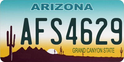 AZ license plate AFS4629