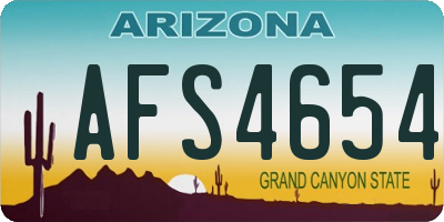 AZ license plate AFS4654