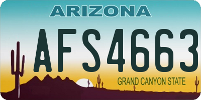 AZ license plate AFS4663