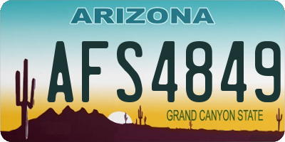 AZ license plate AFS4849
