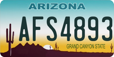 AZ license plate AFS4893