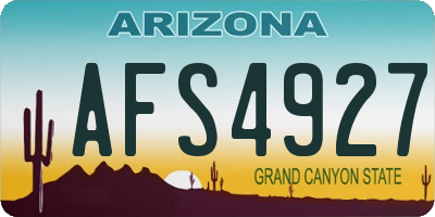 AZ license plate AFS4927