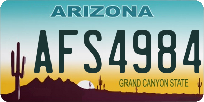 AZ license plate AFS4984