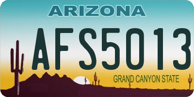 AZ license plate AFS5013