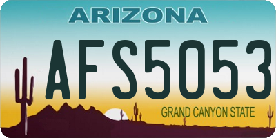 AZ license plate AFS5053