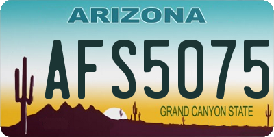 AZ license plate AFS5075