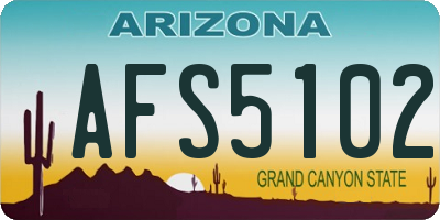 AZ license plate AFS5102