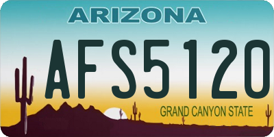 AZ license plate AFS5120