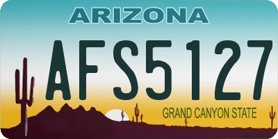 AZ license plate AFS5127