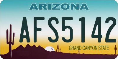 AZ license plate AFS5142