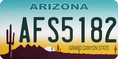 AZ license plate AFS5182
