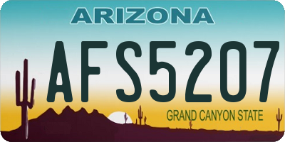 AZ license plate AFS5207