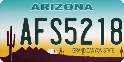 AZ license plate AFS5218