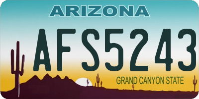 AZ license plate AFS5243