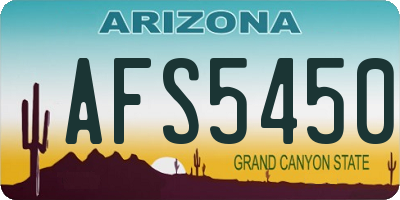 AZ license plate AFS5450