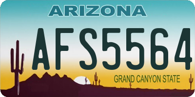 AZ license plate AFS5564
