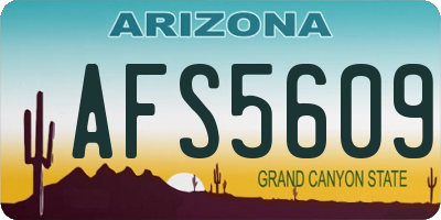 AZ license plate AFS5609