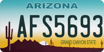 AZ license plate AFS5693