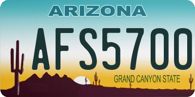 AZ license plate AFS5700