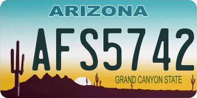 AZ license plate AFS5742