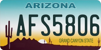 AZ license plate AFS5806
