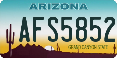AZ license plate AFS5852