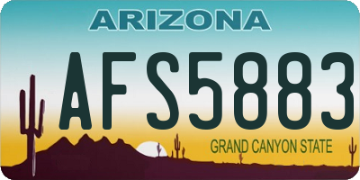 AZ license plate AFS5883
