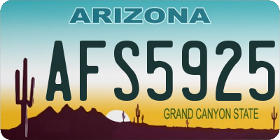 AZ license plate AFS5925