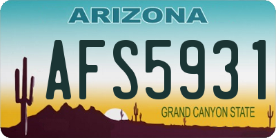 AZ license plate AFS5931