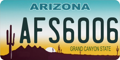 AZ license plate AFS6006