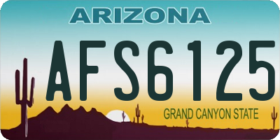 AZ license plate AFS6125